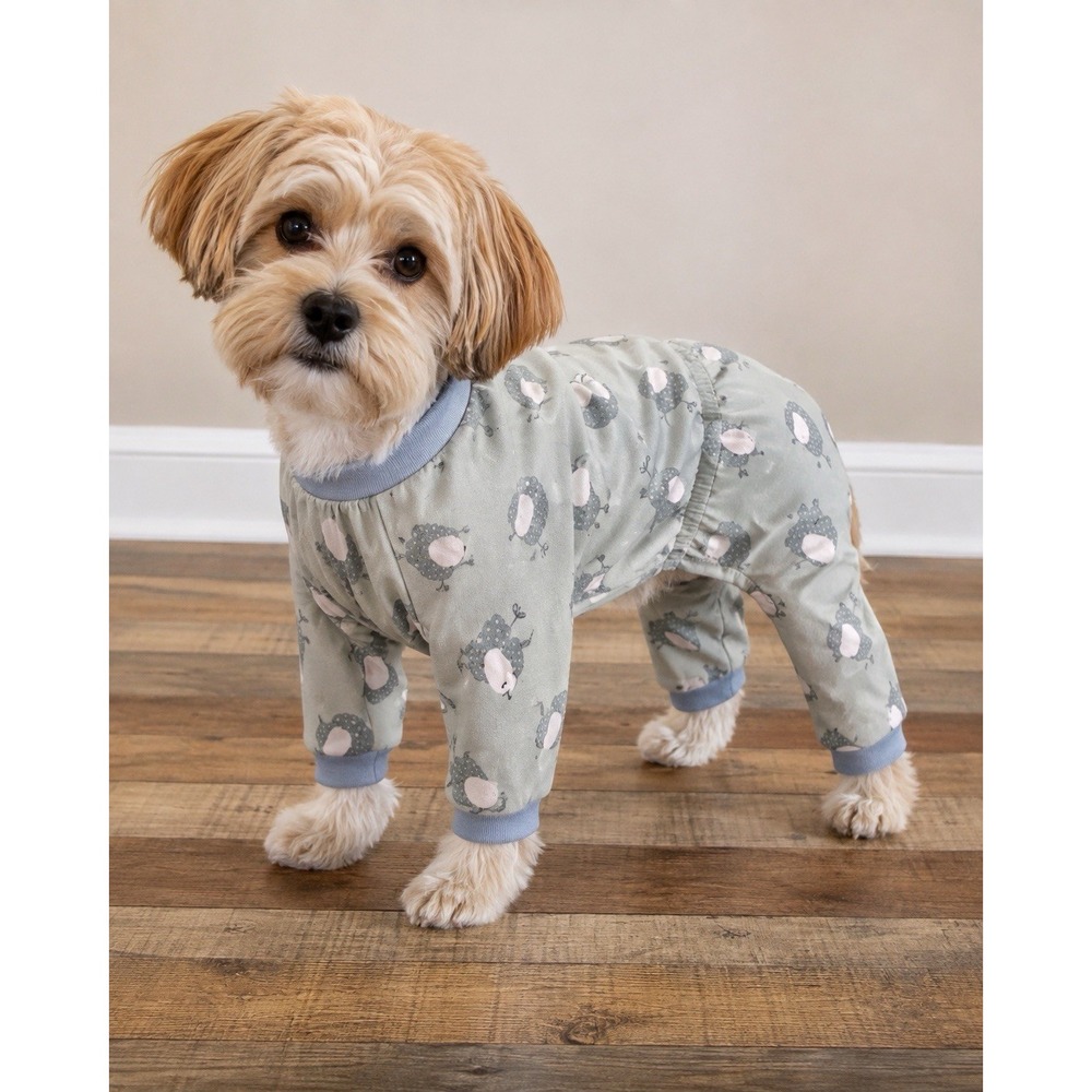 Zack & Zoey Dog Pajamas Small Gray Hedgehog Print Pet PJs NWT